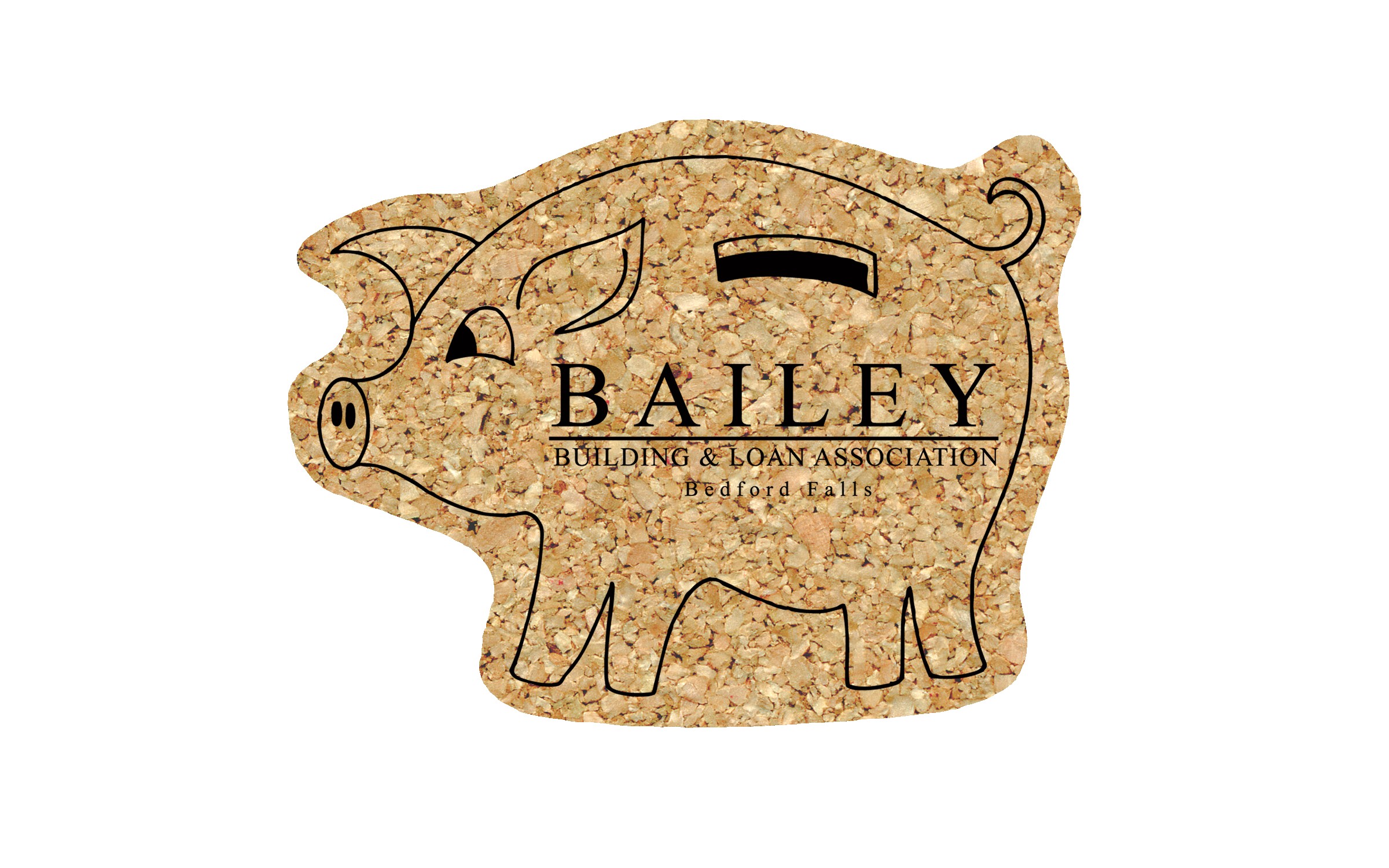 Picture of 4" Econo Cork Piggy Bank Coaster