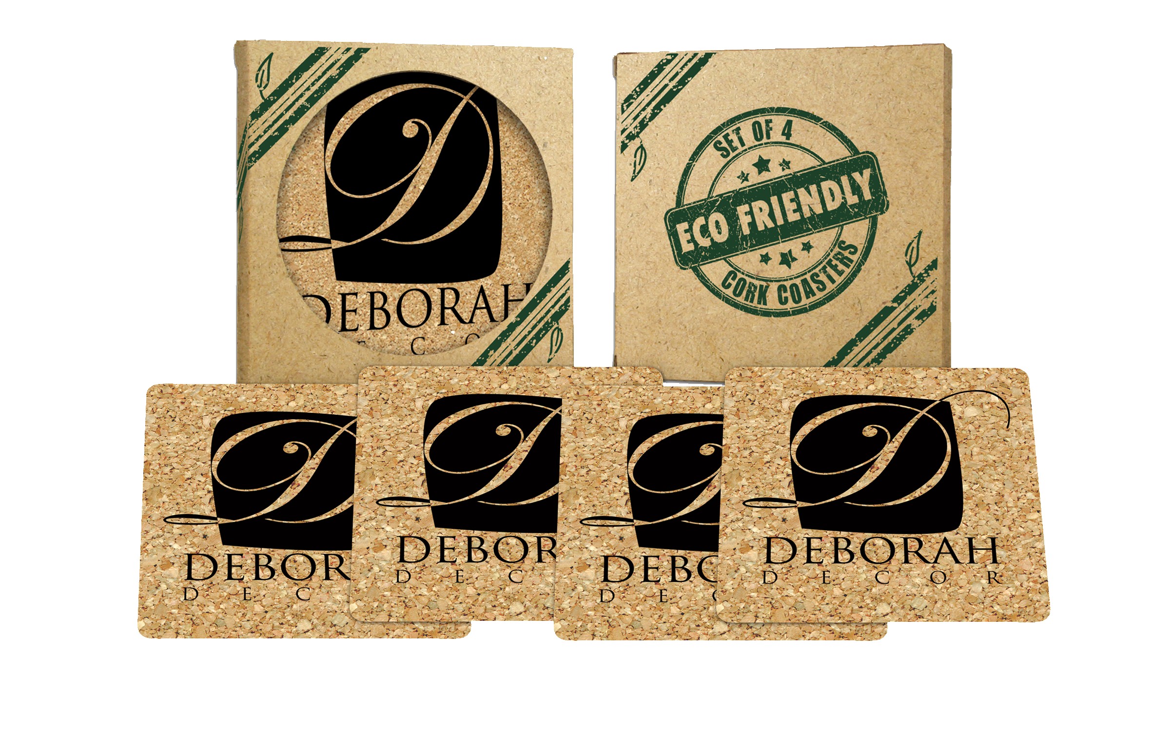 Picture of 4" Econo Square Cork Coaster (Set of 4)