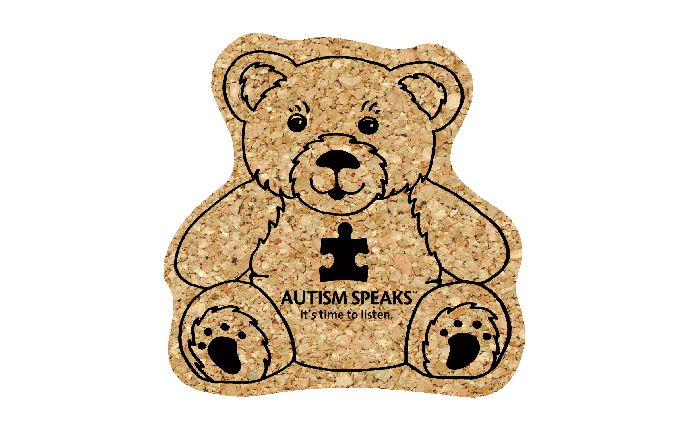 Picture of 5" Standard Cork Teddy Bear Coaster