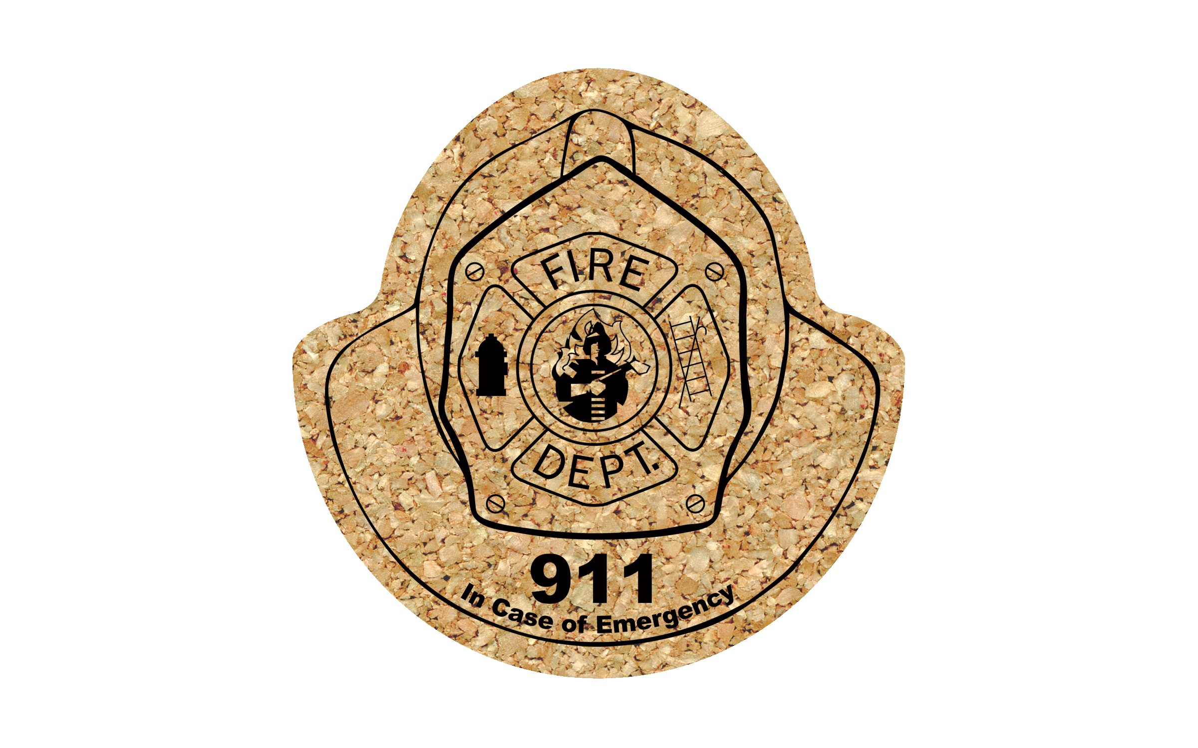 Picture of 5" Standard Cork Fire Helmet Coaster