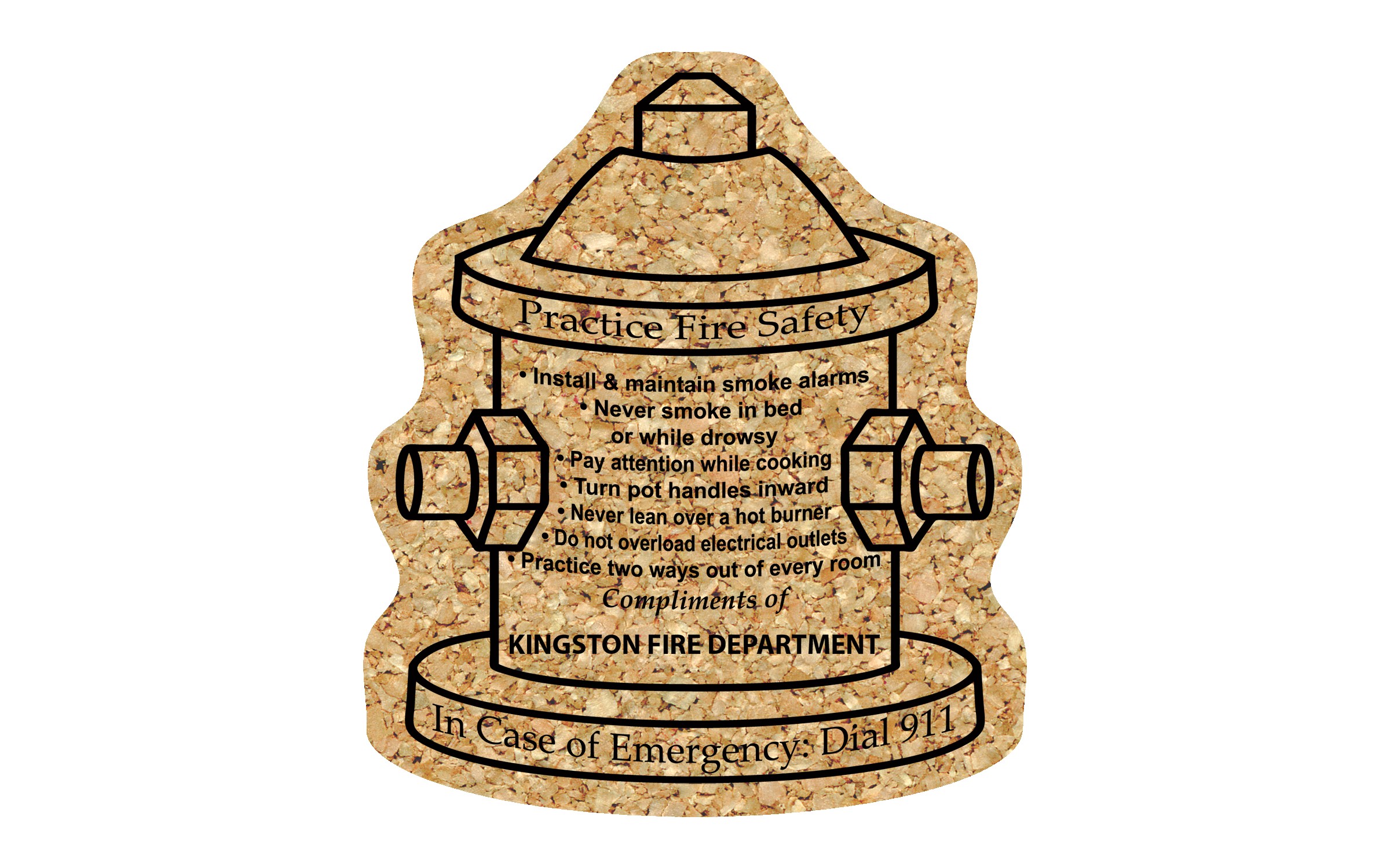 Picture of 5" Standard Cork Fire Hydrant Coaster