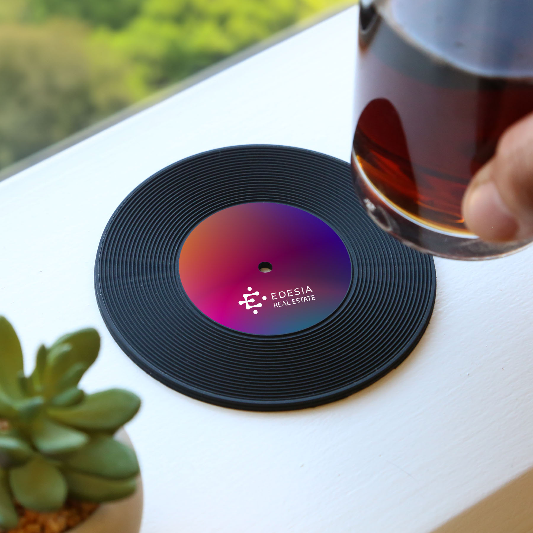 Picture of 4 Piece Record Coaster Set In Box