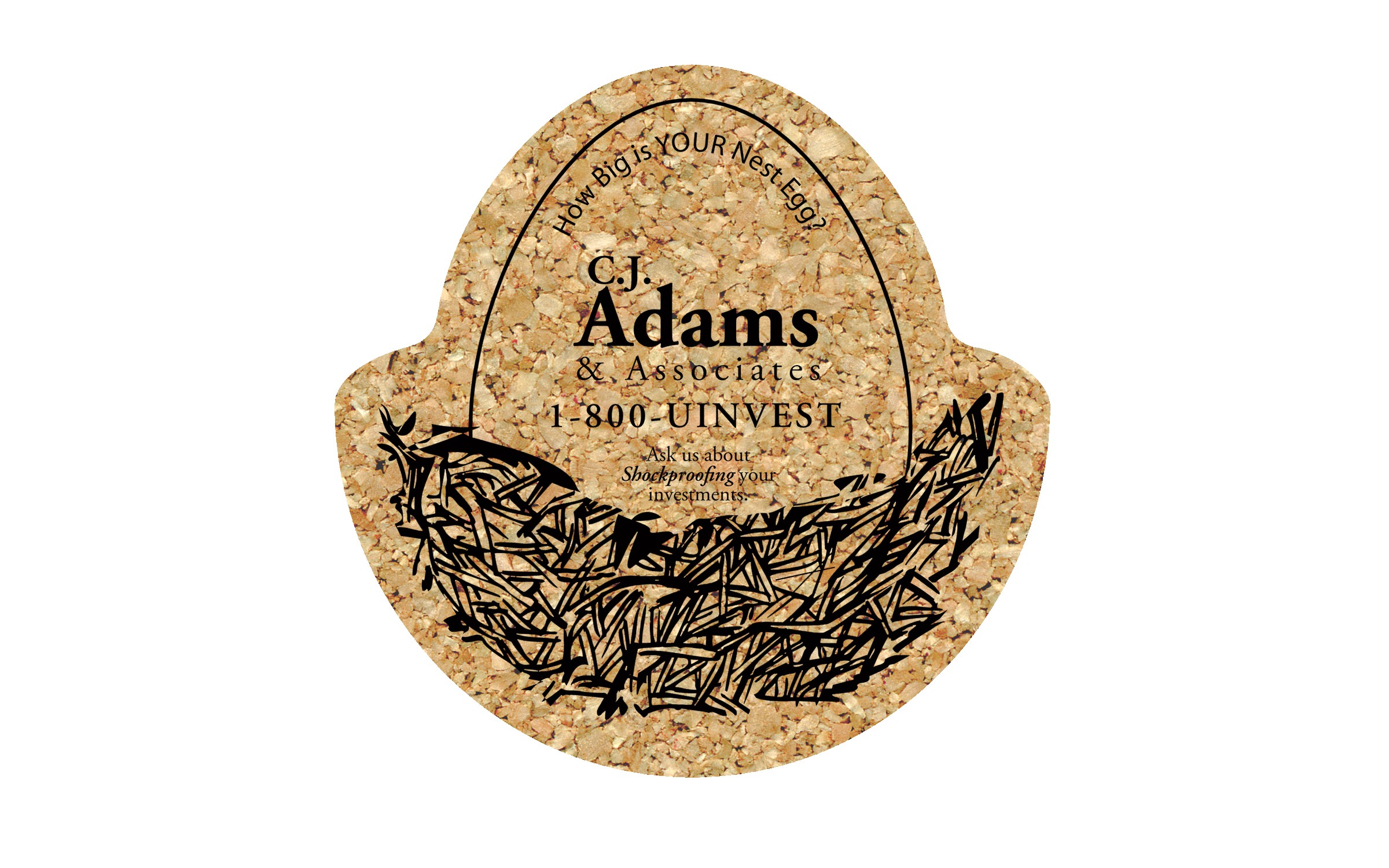 Picture of 5" Standard Cork Nest Egg Coaster