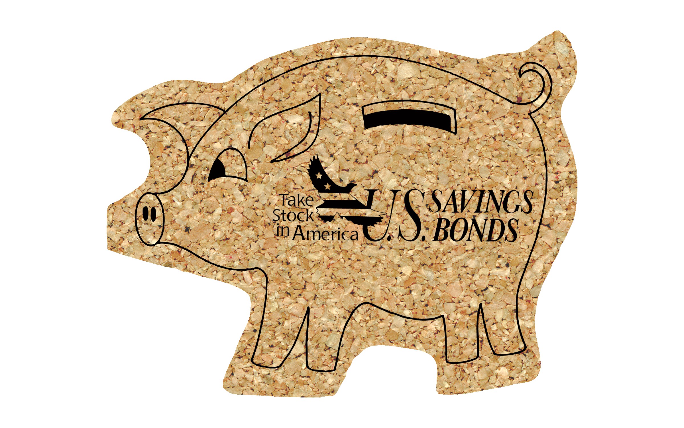 Picture of 5" Standard Cork Piggy Bank Coaster