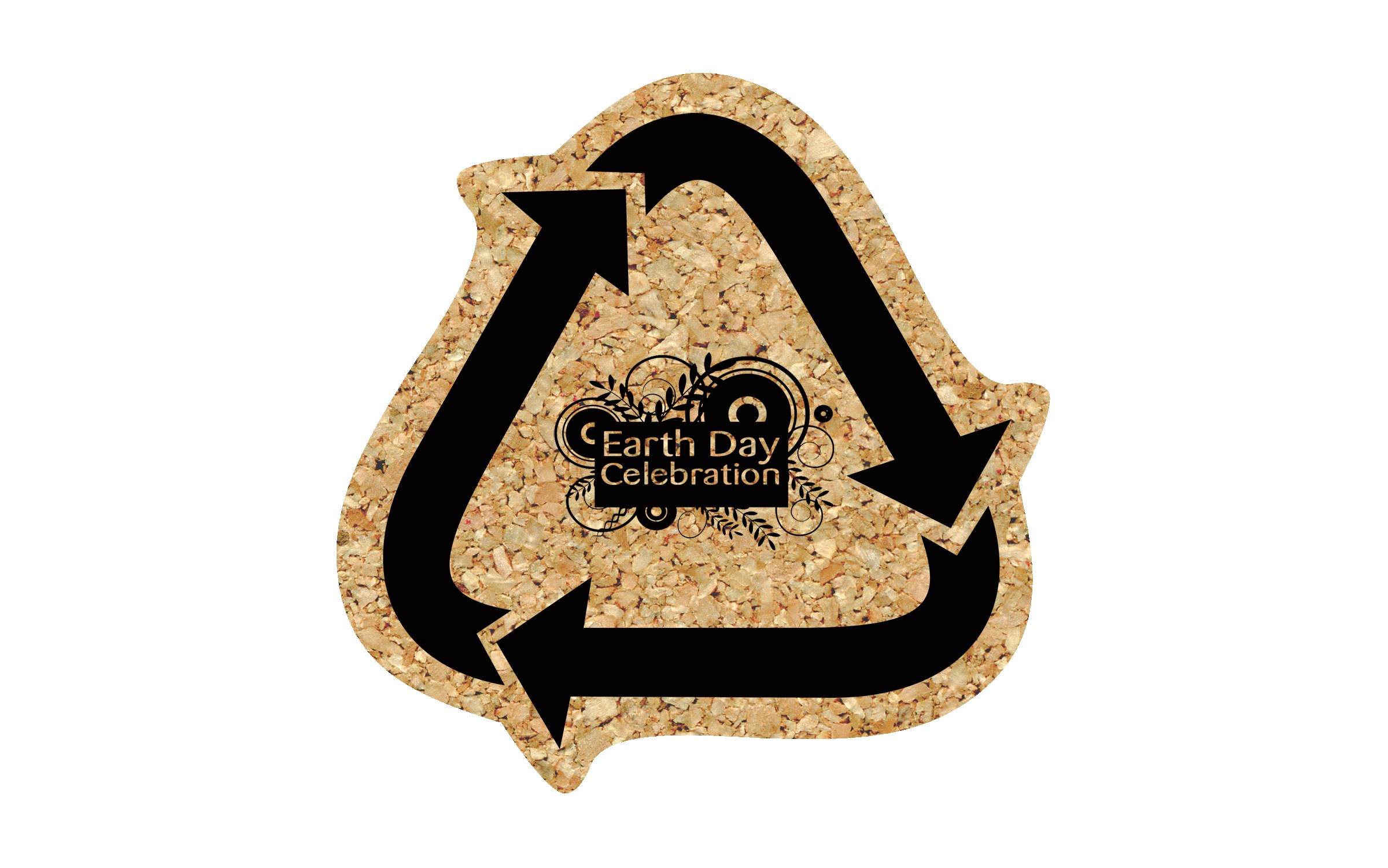 Picture of 5" Standard Cork Recycle Arrows Cork Coaster