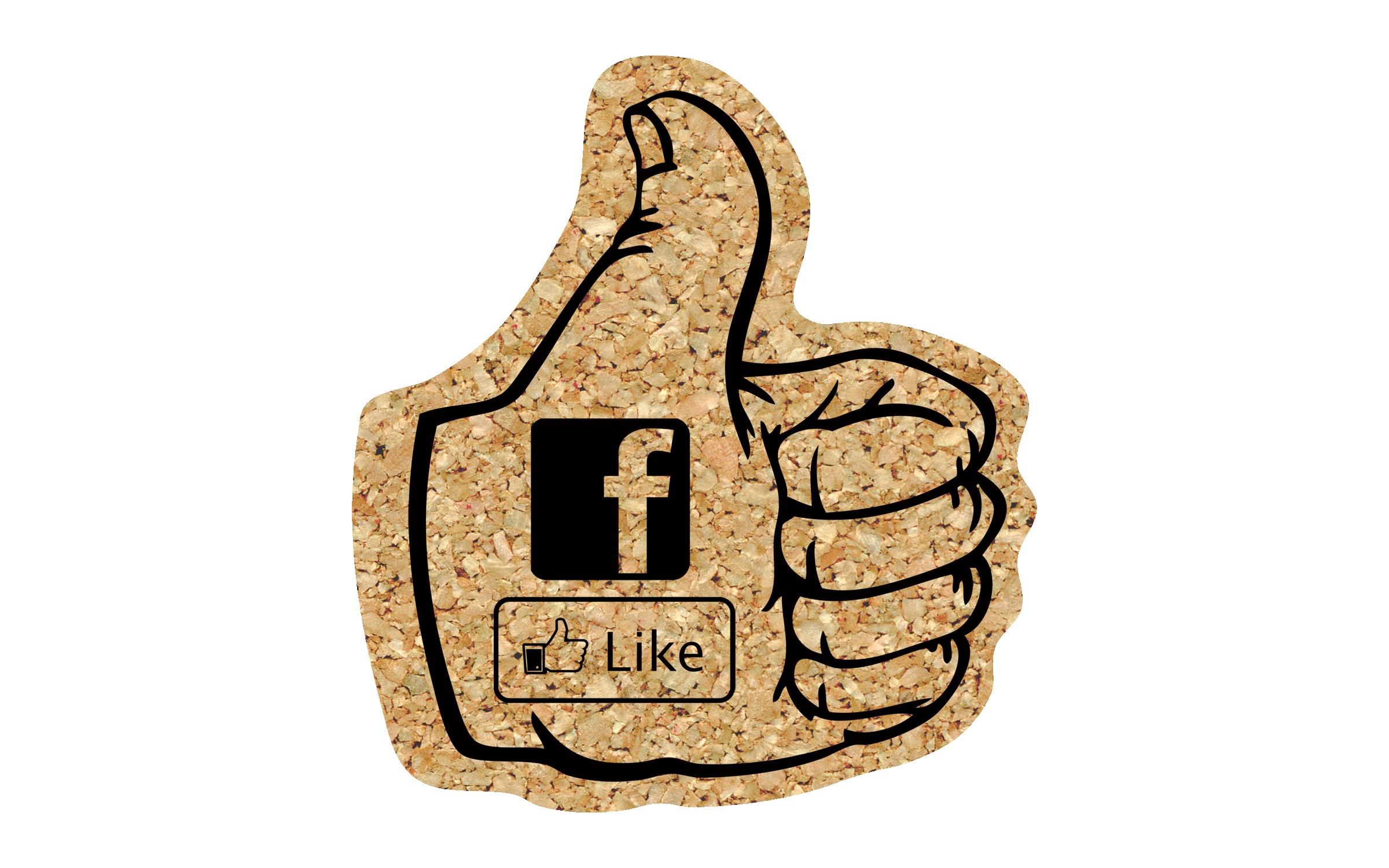 Picture of 5" Standard Cork Thumbs Up Coaster