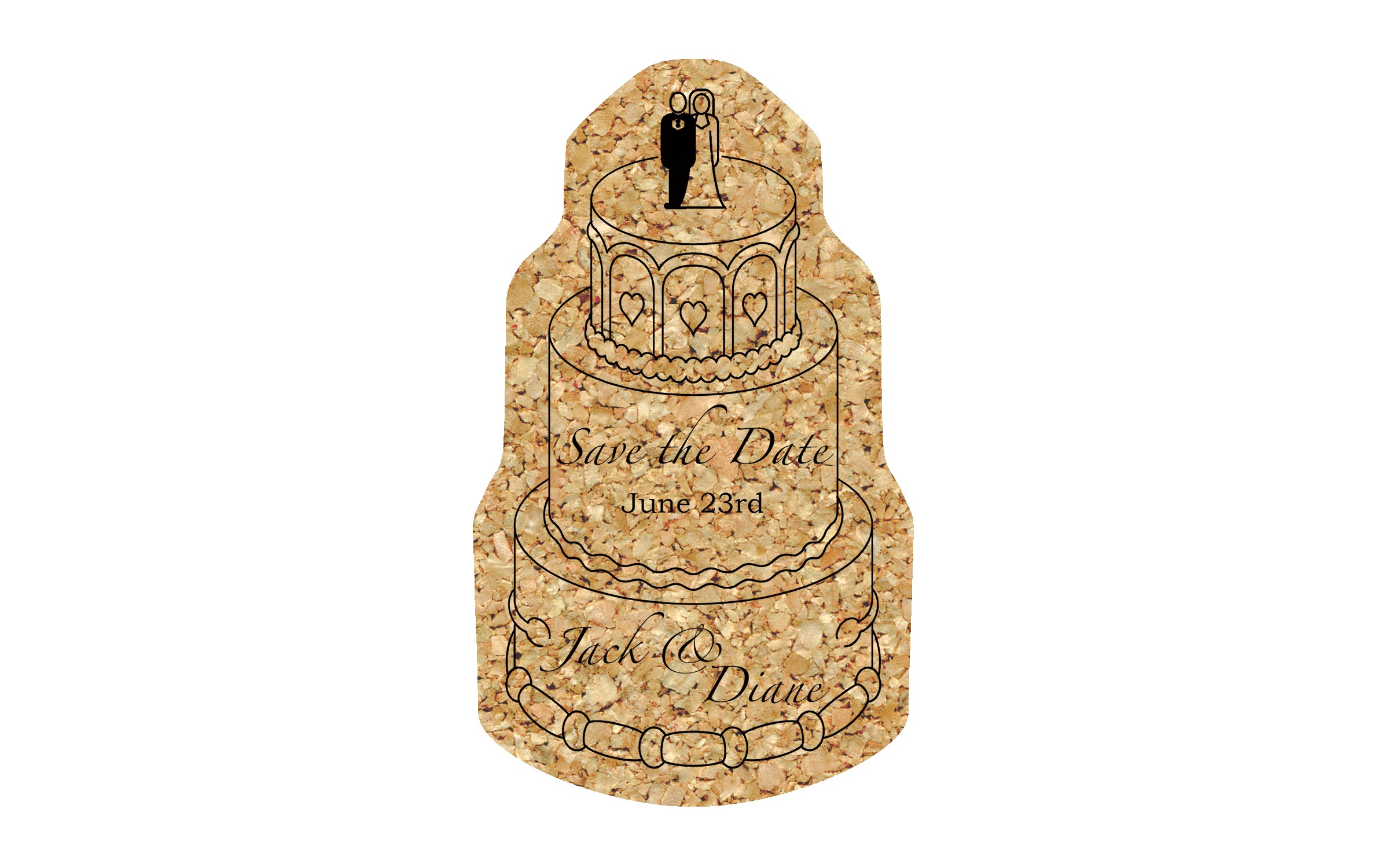Picture of 5" Standard Cork Wedding Cake Coaster