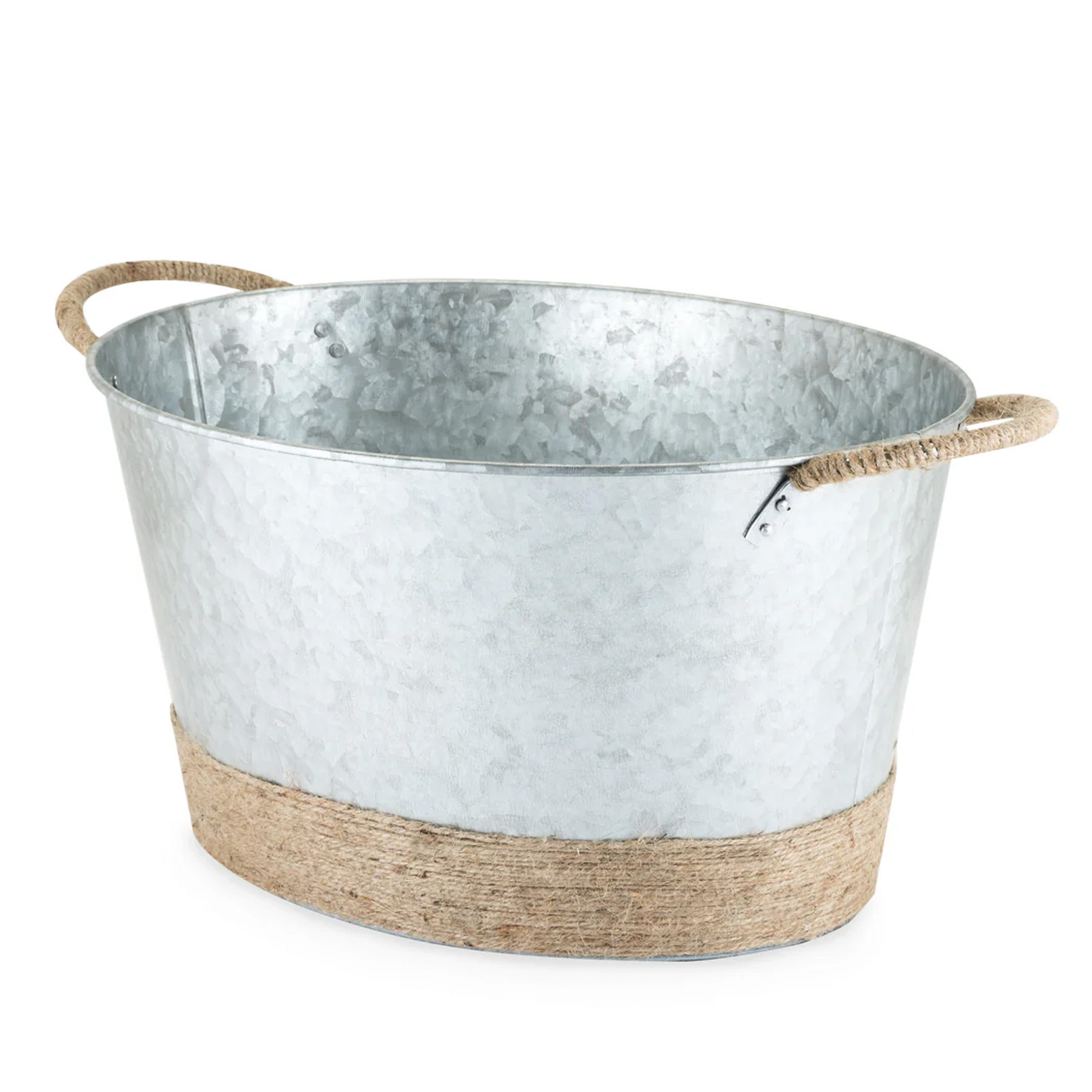 Picture of Twine Jute Rope Wrapped Galvanized Tub