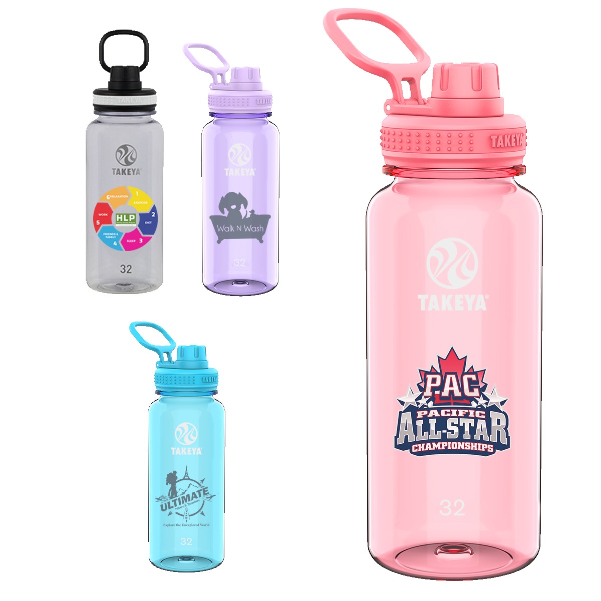Picture of Takeya® 32 Oz. Tritan™ Bottle w/Spout Lid (Full Color Digital)
