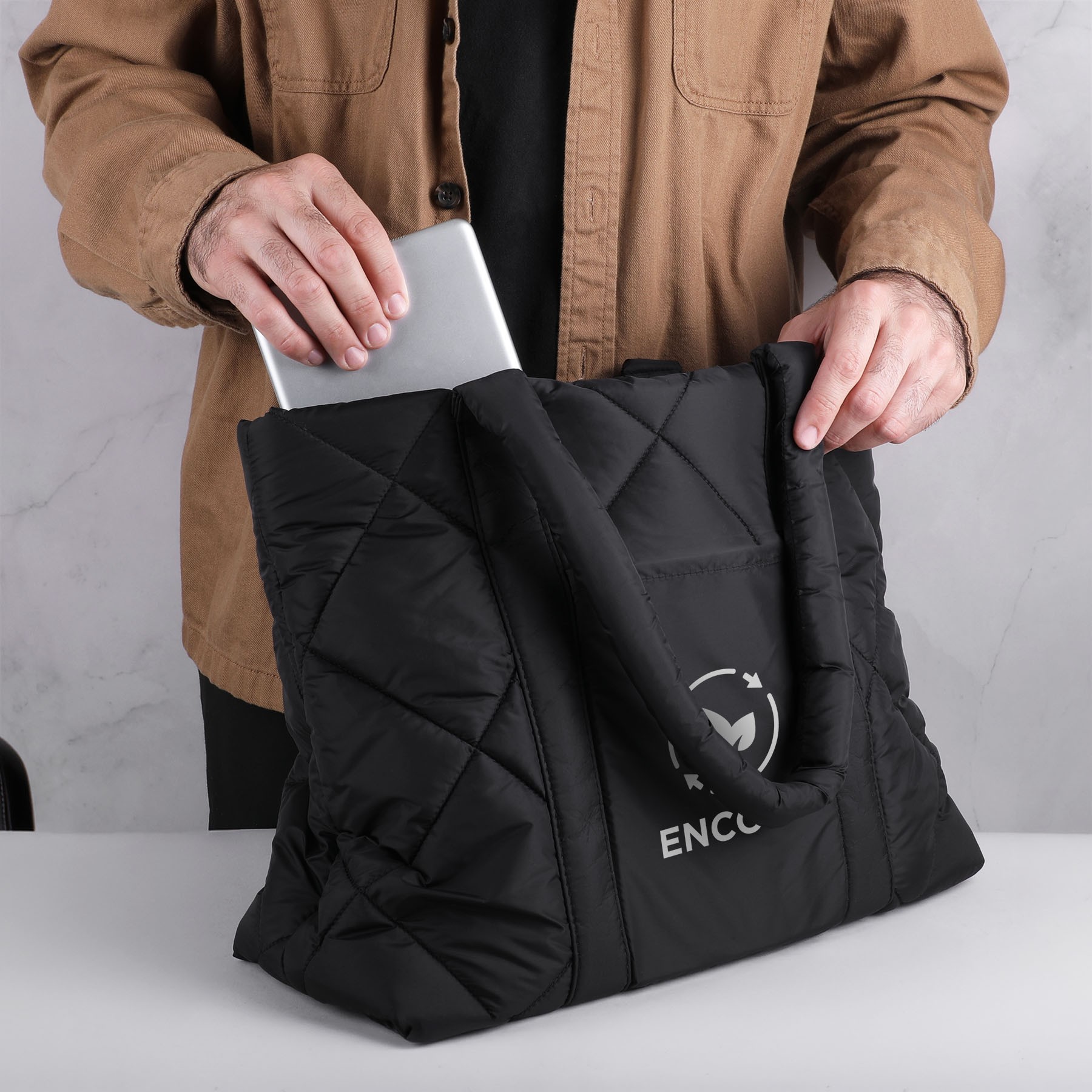Picture of Quilted Puffer Nylon Tote