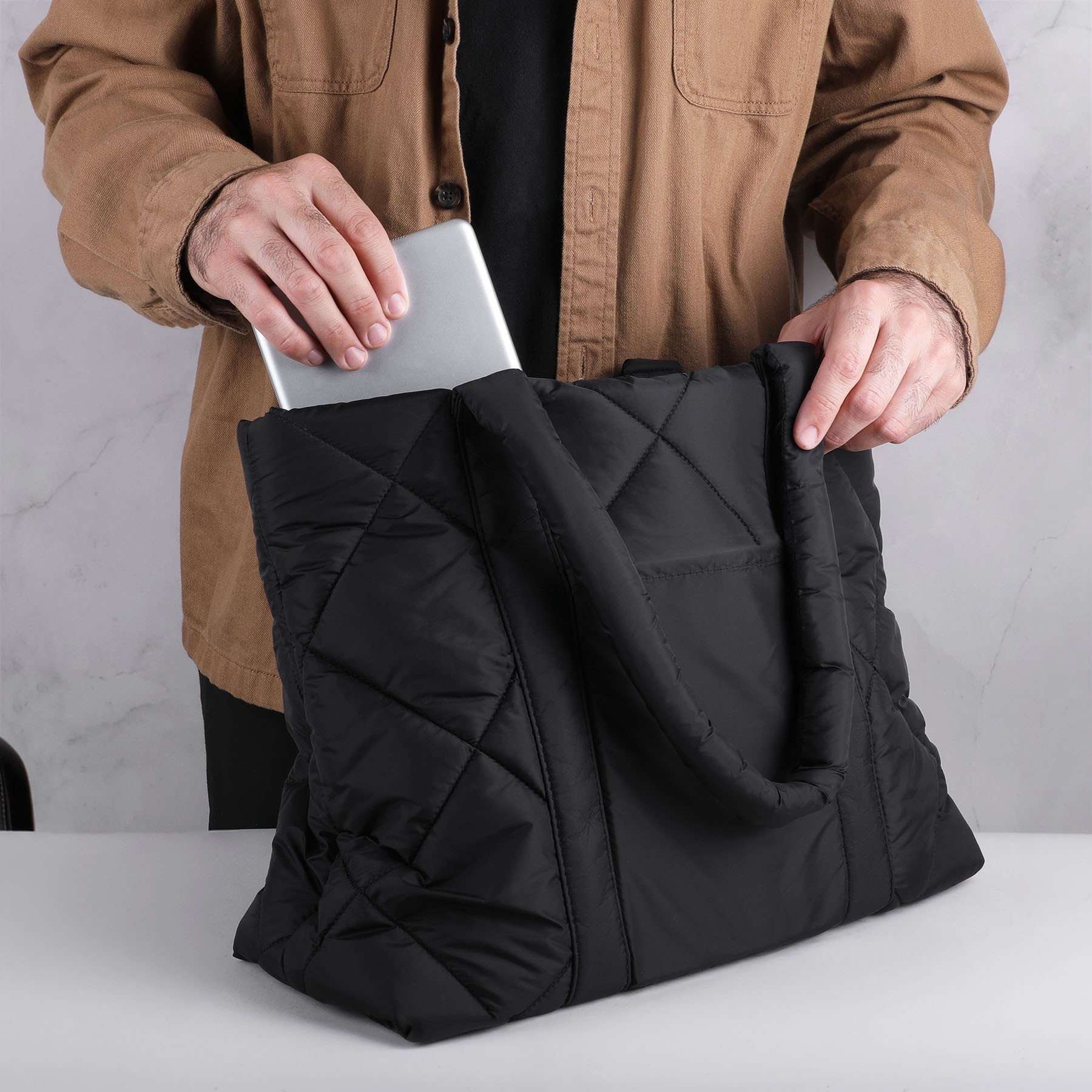 Picture of Quilted Puffer Nylon Tote