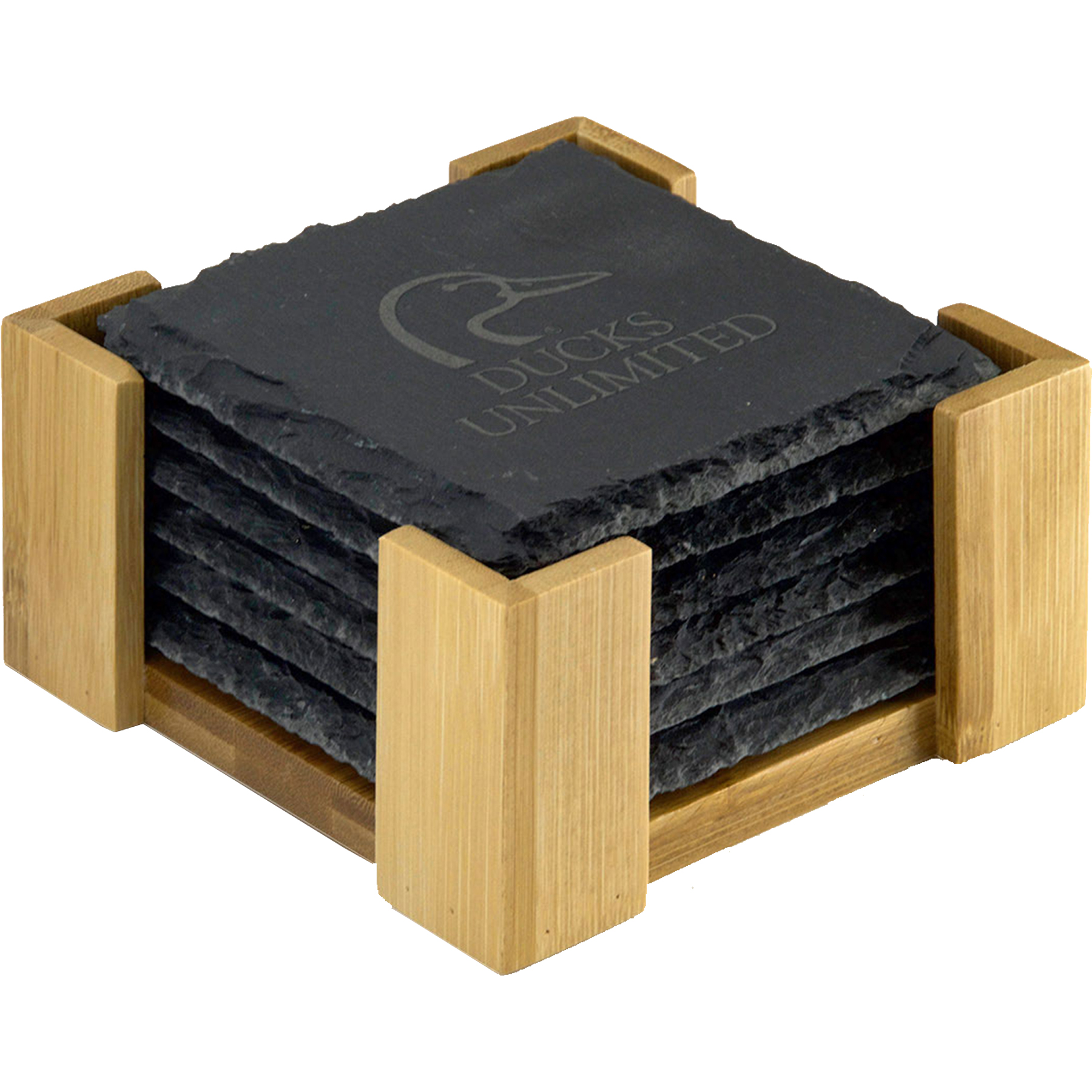 Picture of 6 Pc. Slate Coaster Set with Wood Stand
