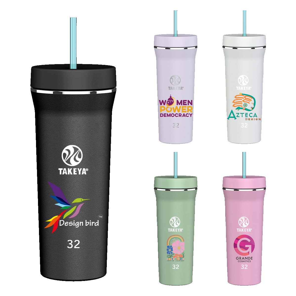 Picture of Takeya® 32 oz. Straw Tumbler, Full Color Digital