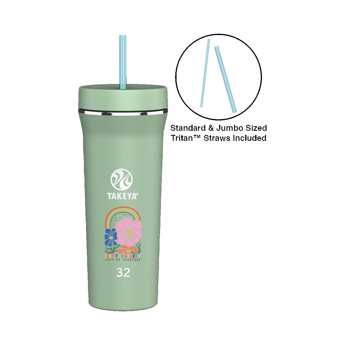 Picture of Takeya® 32 oz. Straw Tumbler, Full Color Digital