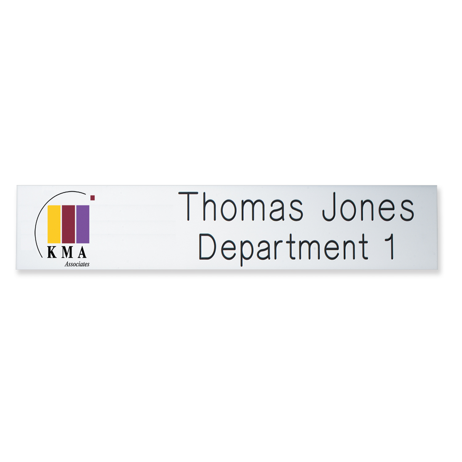 Picture of 2-Ply Plastic Desk & Wall Name Plate Engraved and Printed: 10" x 2"