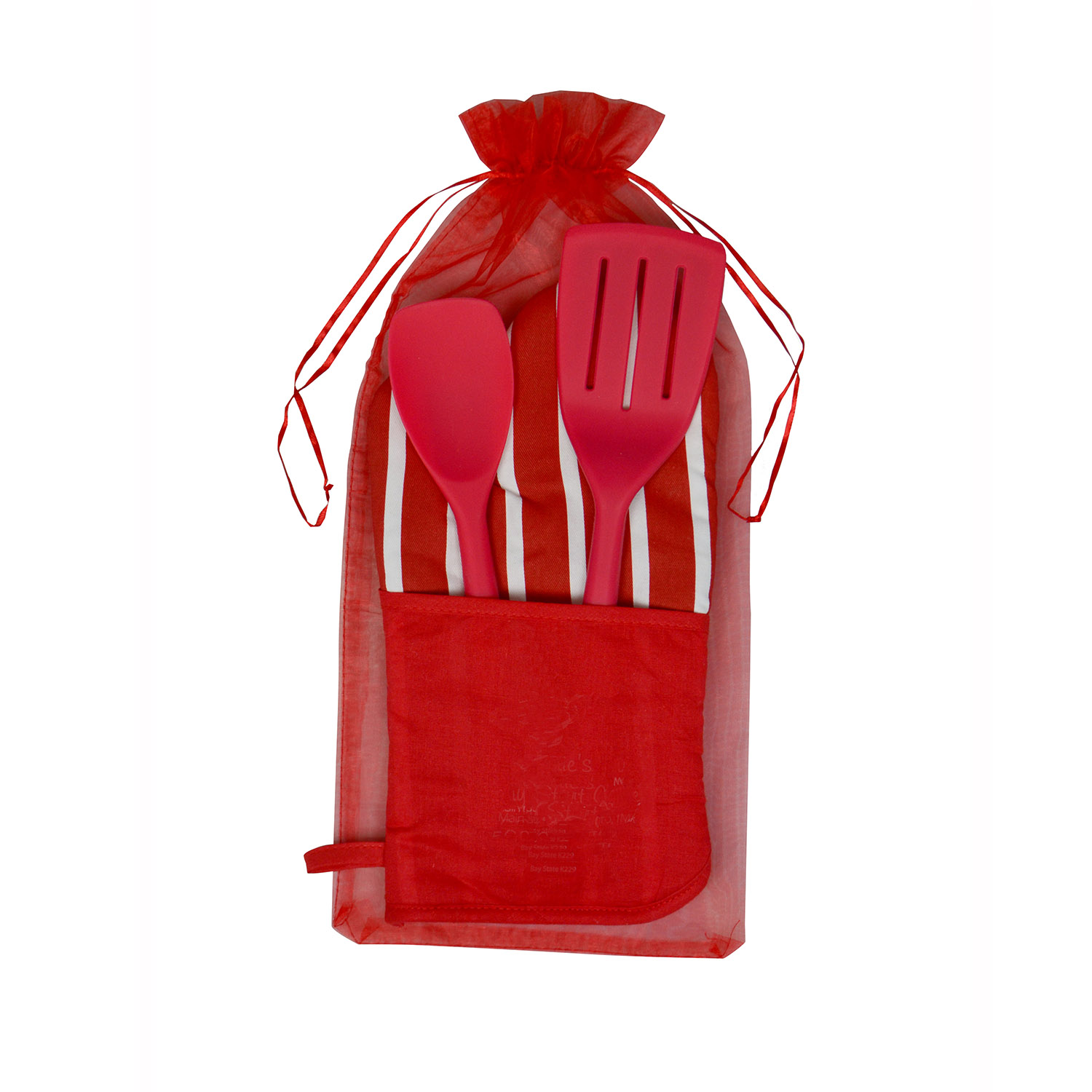 Picture of Chef's Therma-Grip Striped Oven Mitt Silicone Spoon & Spatula Combo