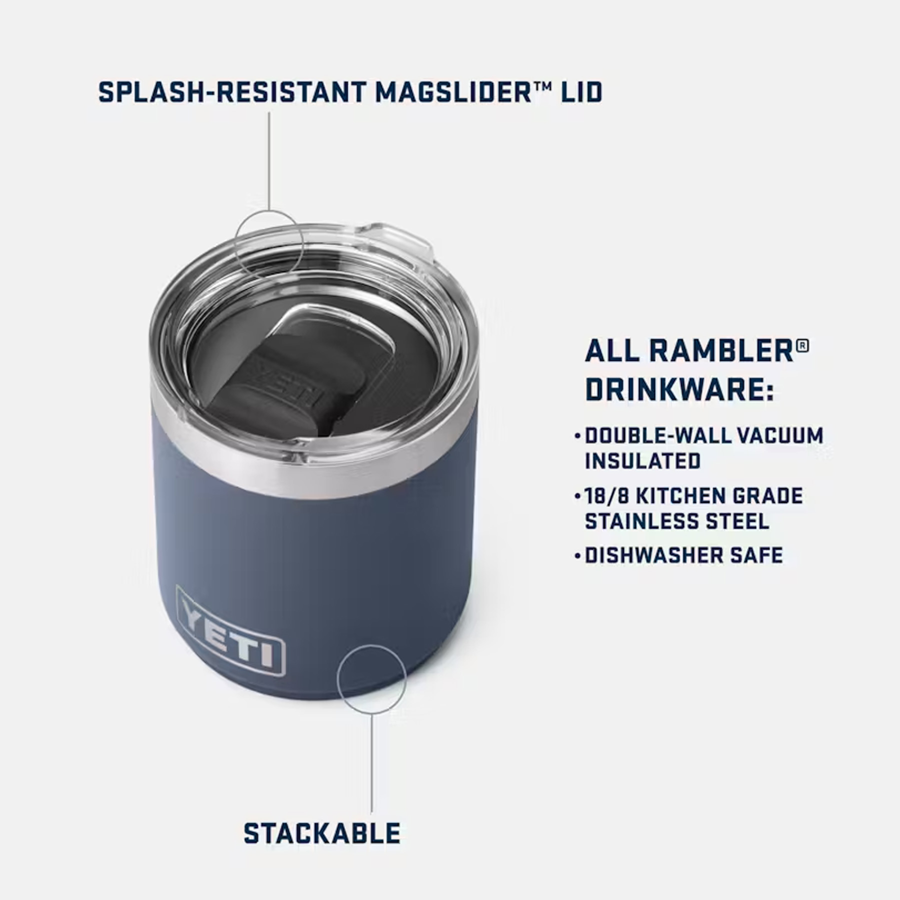 Picture of Rambler Stackable 10 Oz Lowball With Magslider Lid