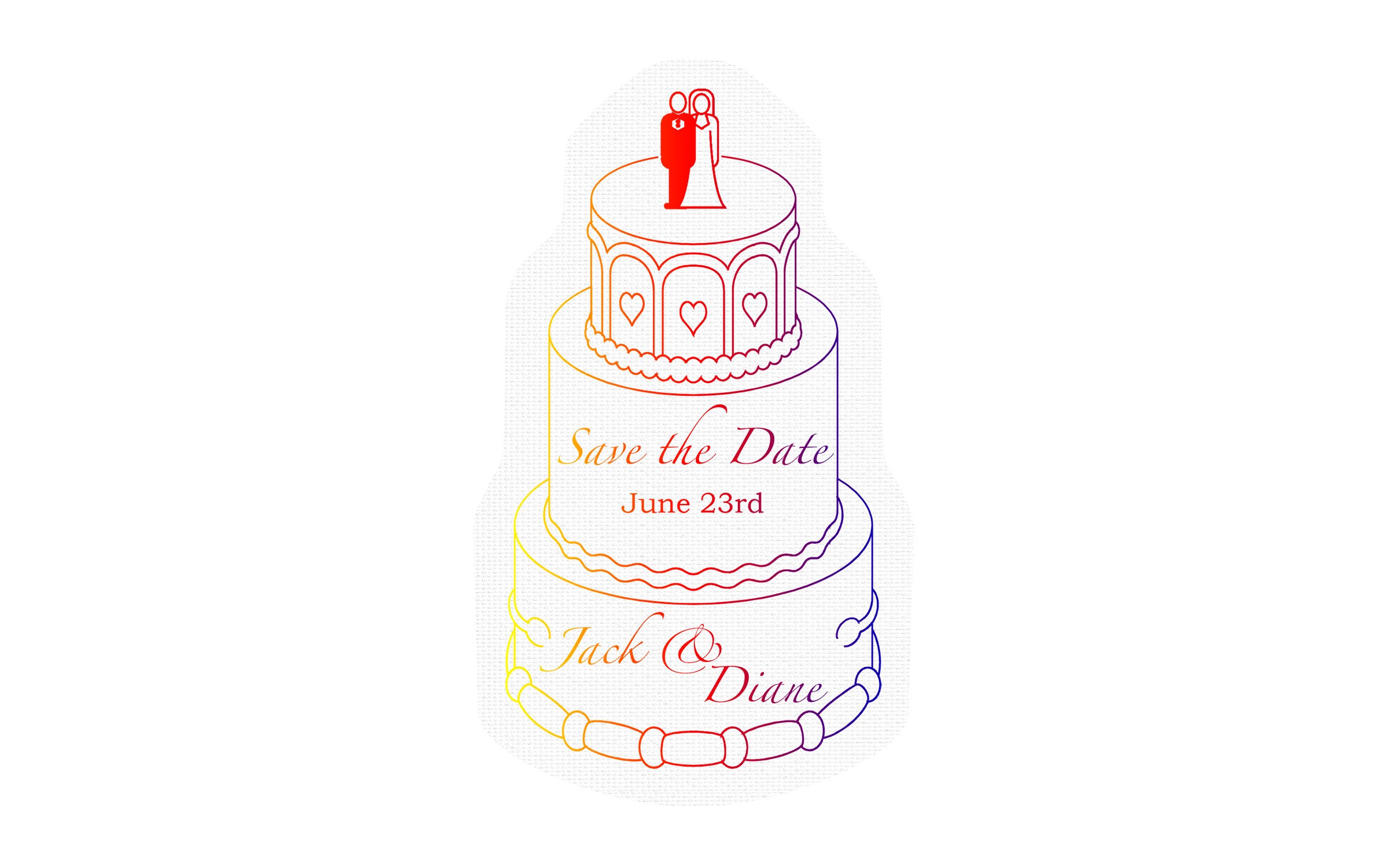 Picture of 6" Standard Vinyl Wedding Cake Vinyl Jar Opener