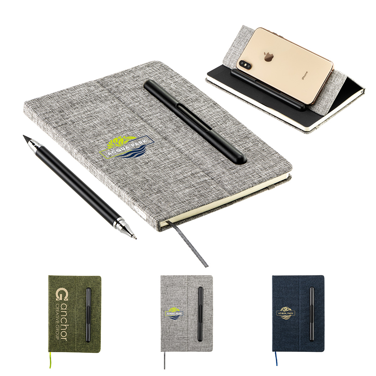 Picture of Boardroom Hardcover Journal with Built-In Phone Stand and Pen