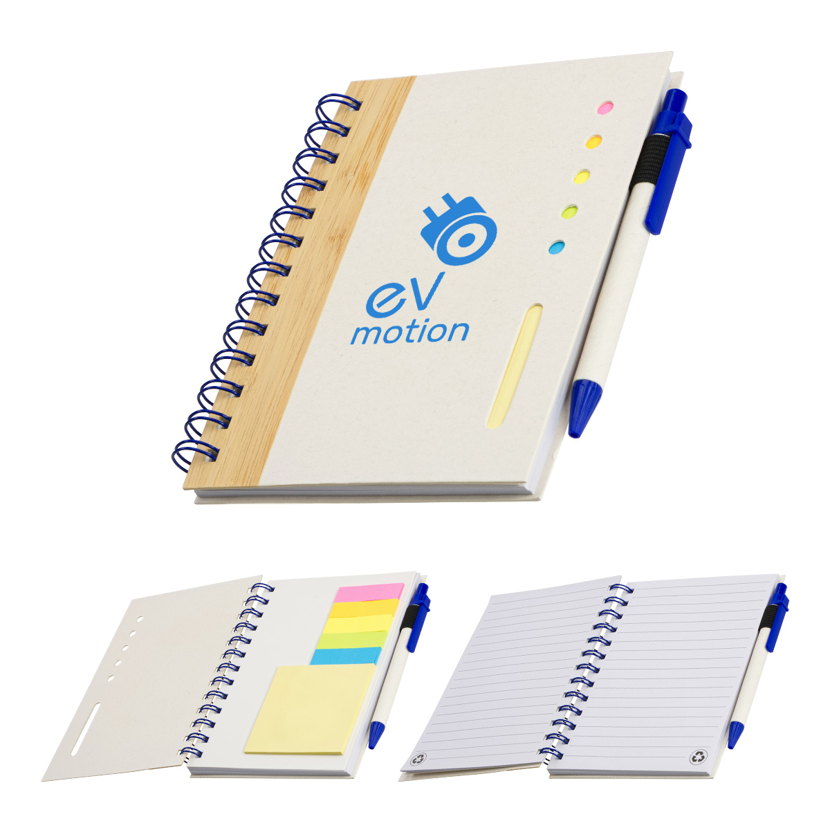 Picture of Camber Spiral Notebook with Colorful Sticky Notes & Pen
