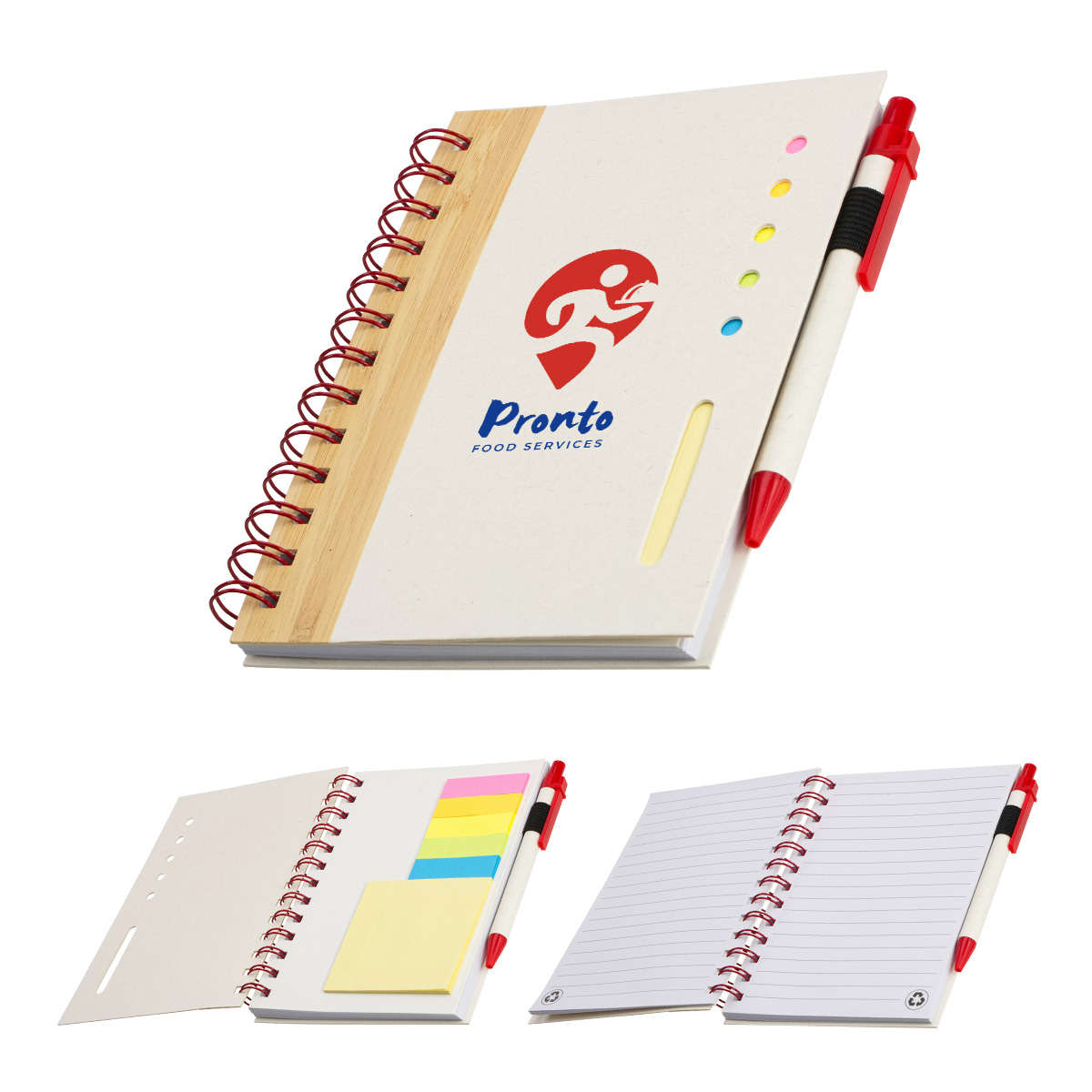 Picture of Camber Spiral Notebook with Colorful Sticky Notes & Pen