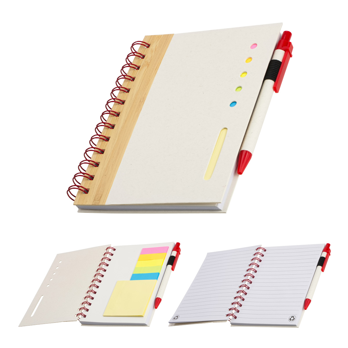 Picture of Camber Spiral Notebook with Colorful Sticky Notes & Pen