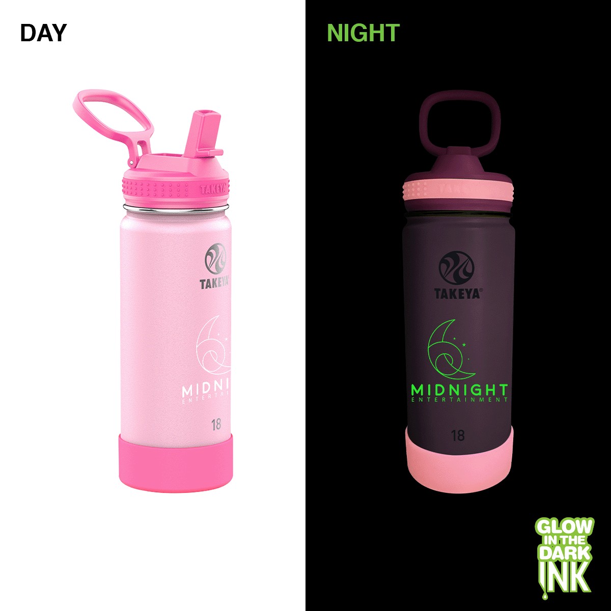 Picture of Takeya 18 oz. Actives Glow in the Dark Bottle