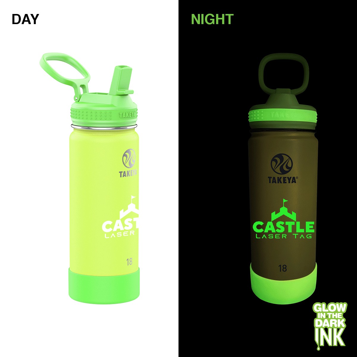 Picture of Takeya 18 oz. Actives Glow in the Dark Bottle
