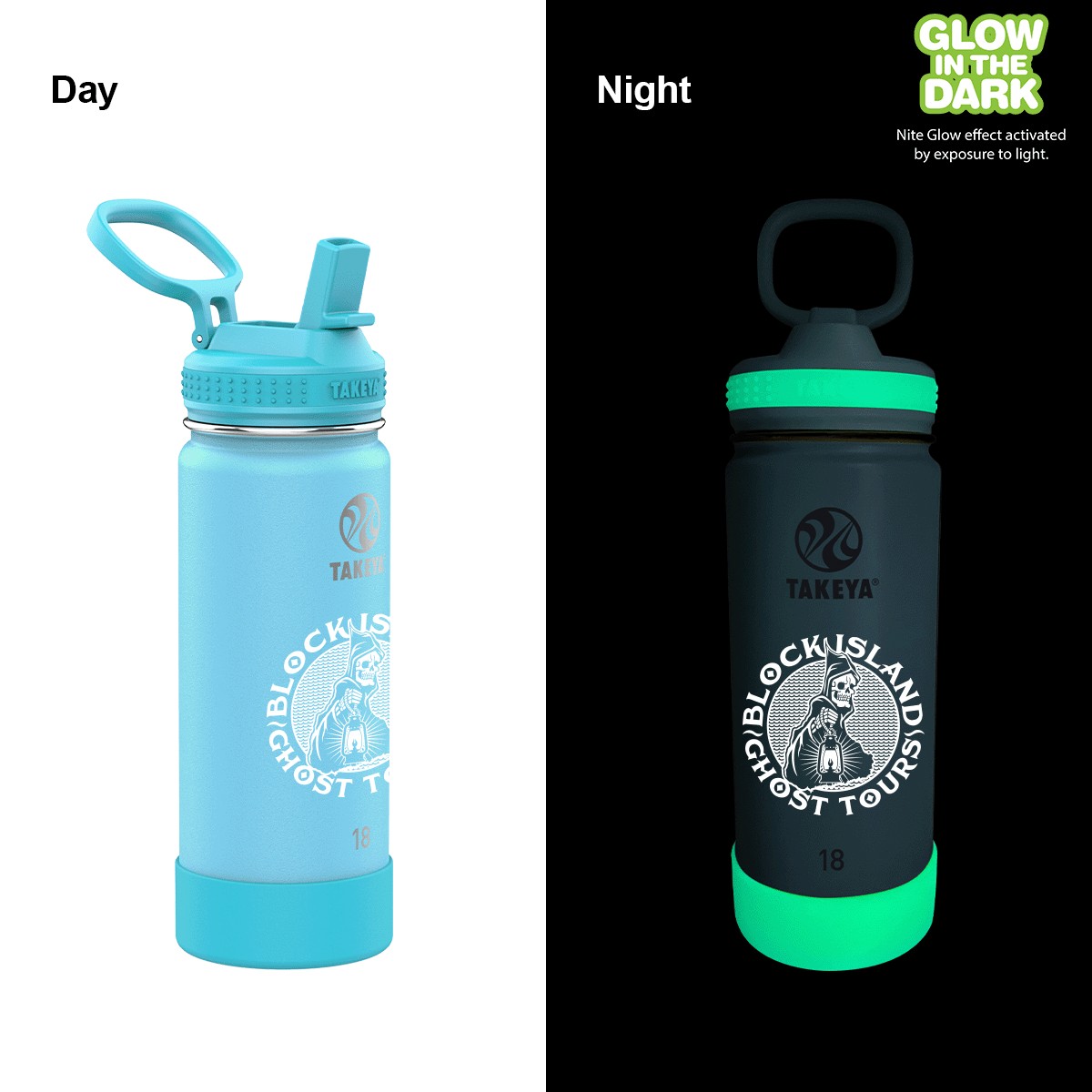 Picture of Takeya 18 oz. Actives Glow in the Dark Bottle