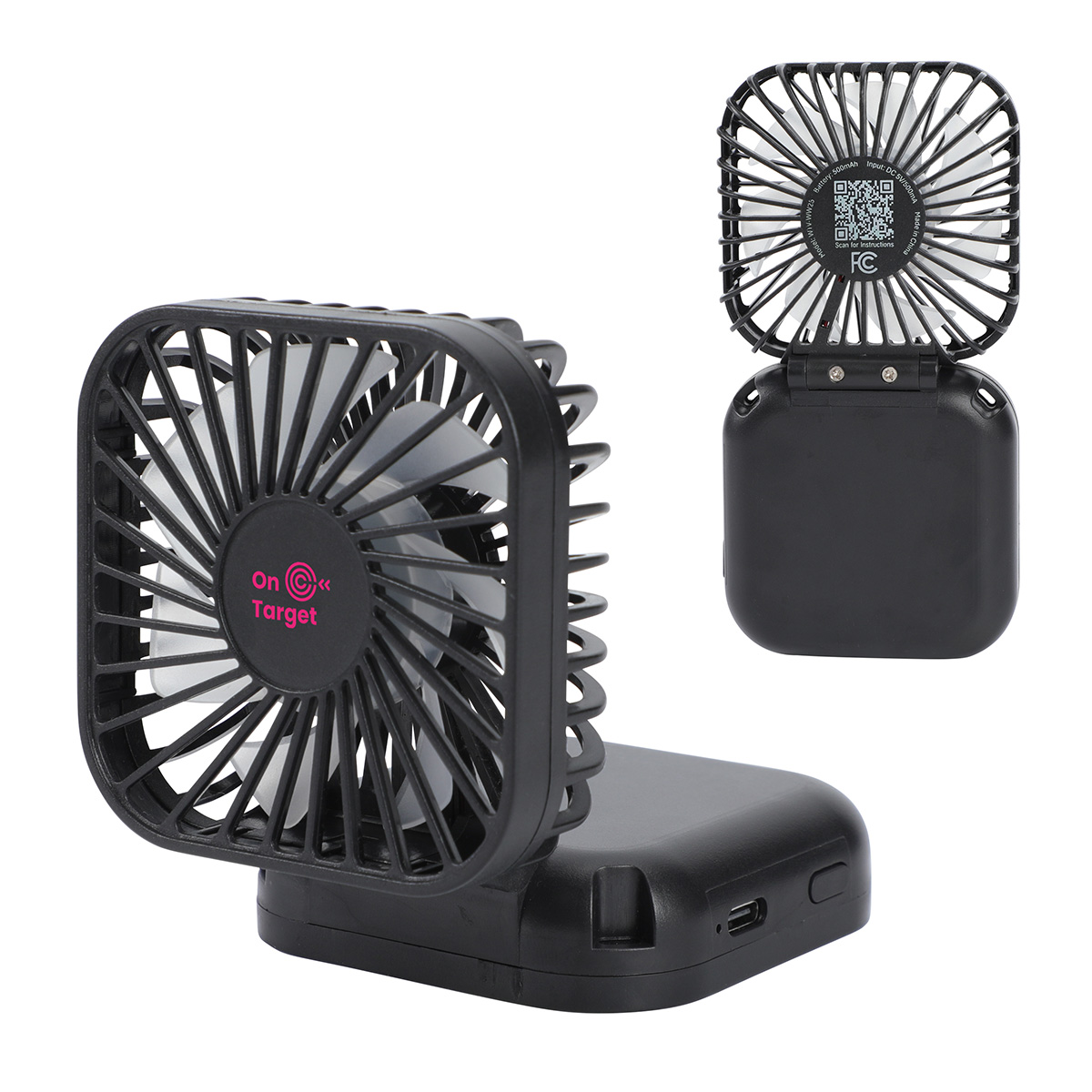 Picture of Whirlwind Mini Folding Rechargeable Fan with Lanyard