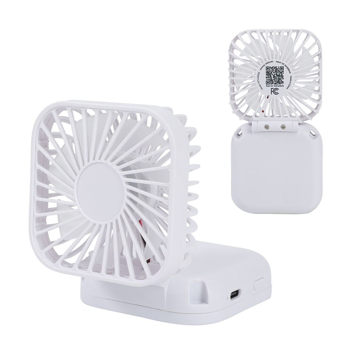 Picture of Whirlwind Mini Folding Rechargeable Fan with Lanyard