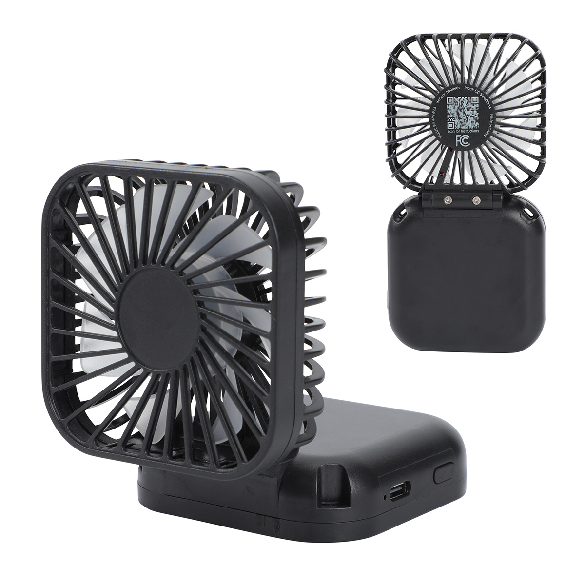 Picture of Whirlwind Mini Folding Rechargeable Fan with Lanyard