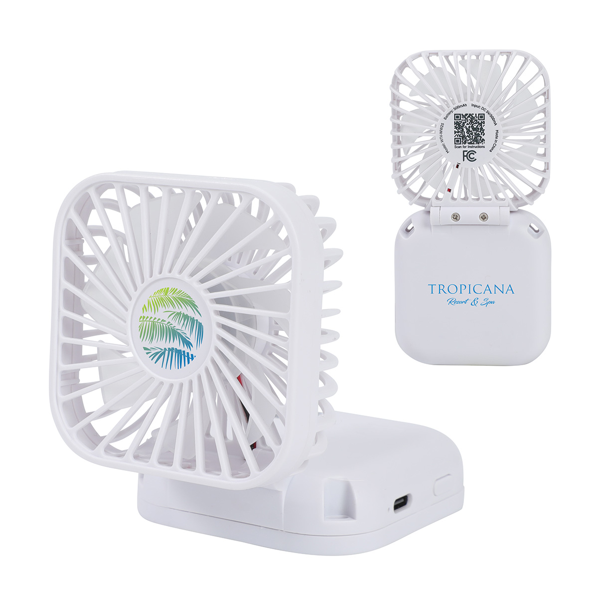 Picture of Whirlwind Mini Folding Rechargeable Fan with Lanyard