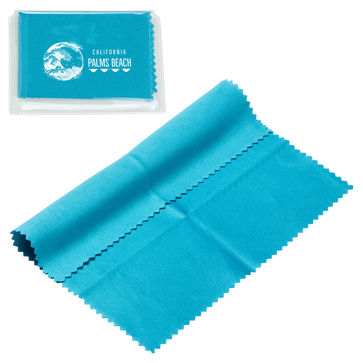 Picture of 6" x 6" 220GSM Microfiber Cleaning Cloth in Clear PVC Case
