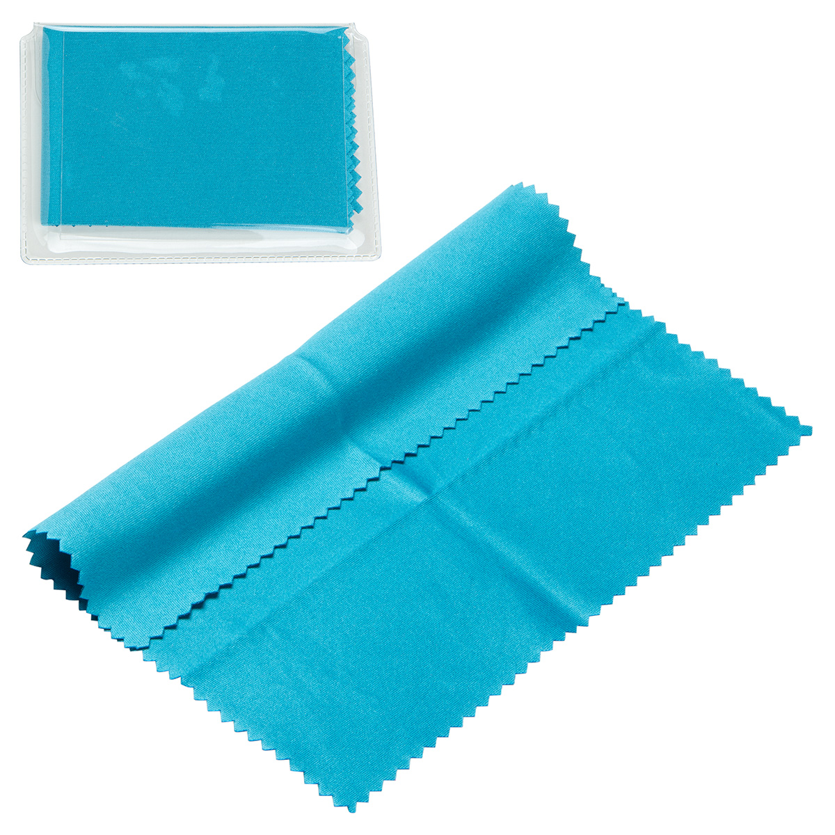 Picture of 6" x 6" 220GSM Microfiber Cleaning Cloth in Clear PVC Case