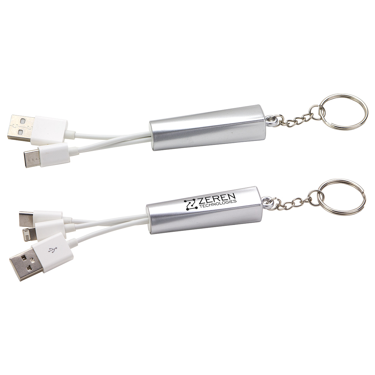 Picture of Trey 3-in-1 Light-Up Charging Cable with Keychain