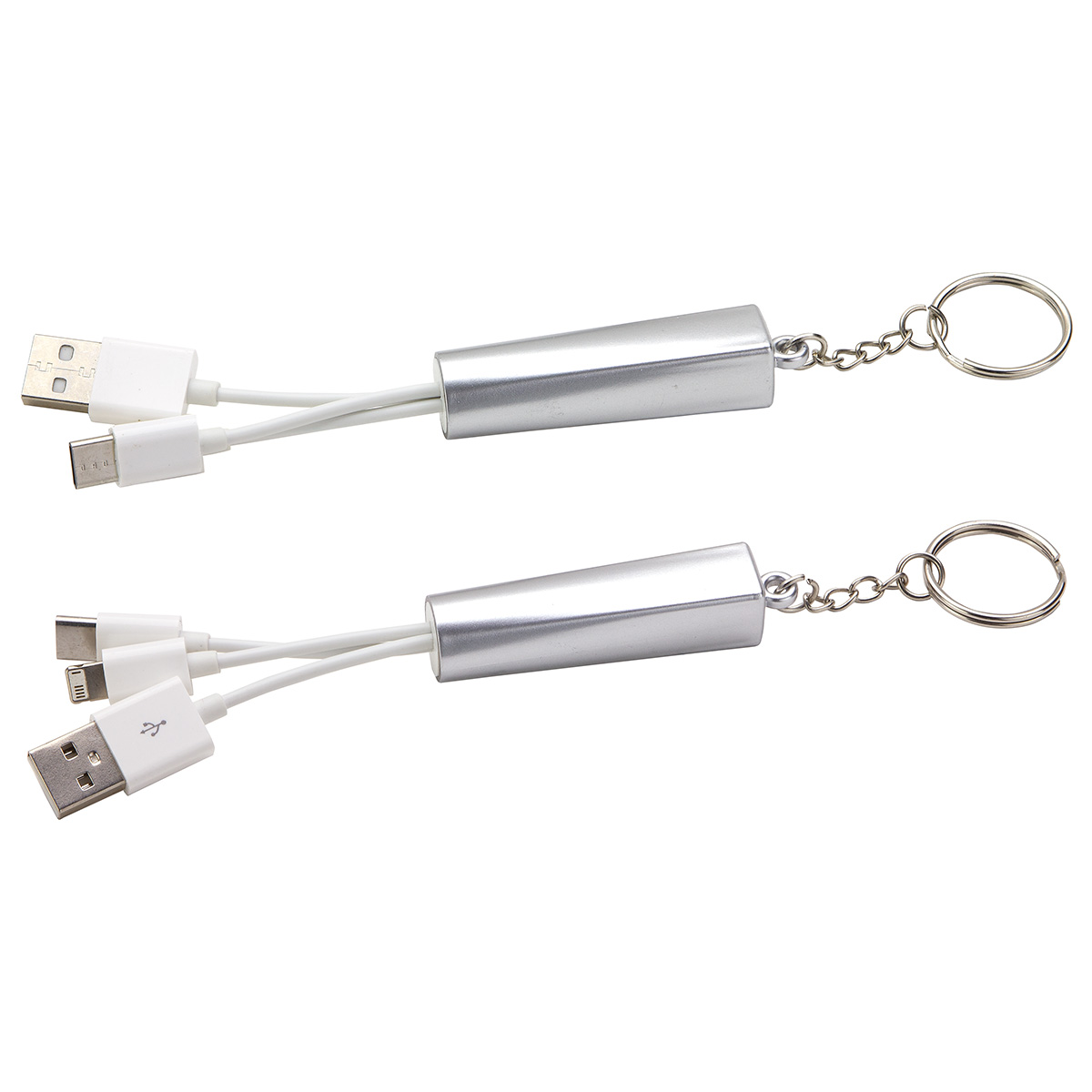 Picture of Trey 3-in-1 Light-Up Charging Cable with Keychain