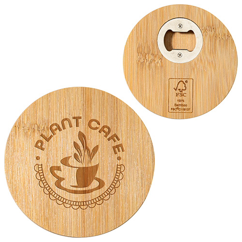 Picture of Bamboo Coaster with Bottle Opener