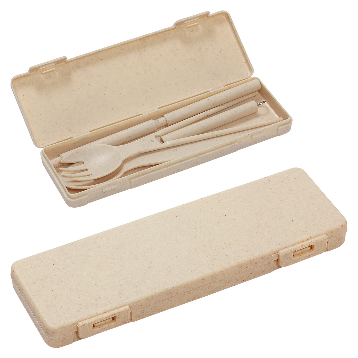 Picture of 6-in-1 Portable Wheatstraw Tableware Set
