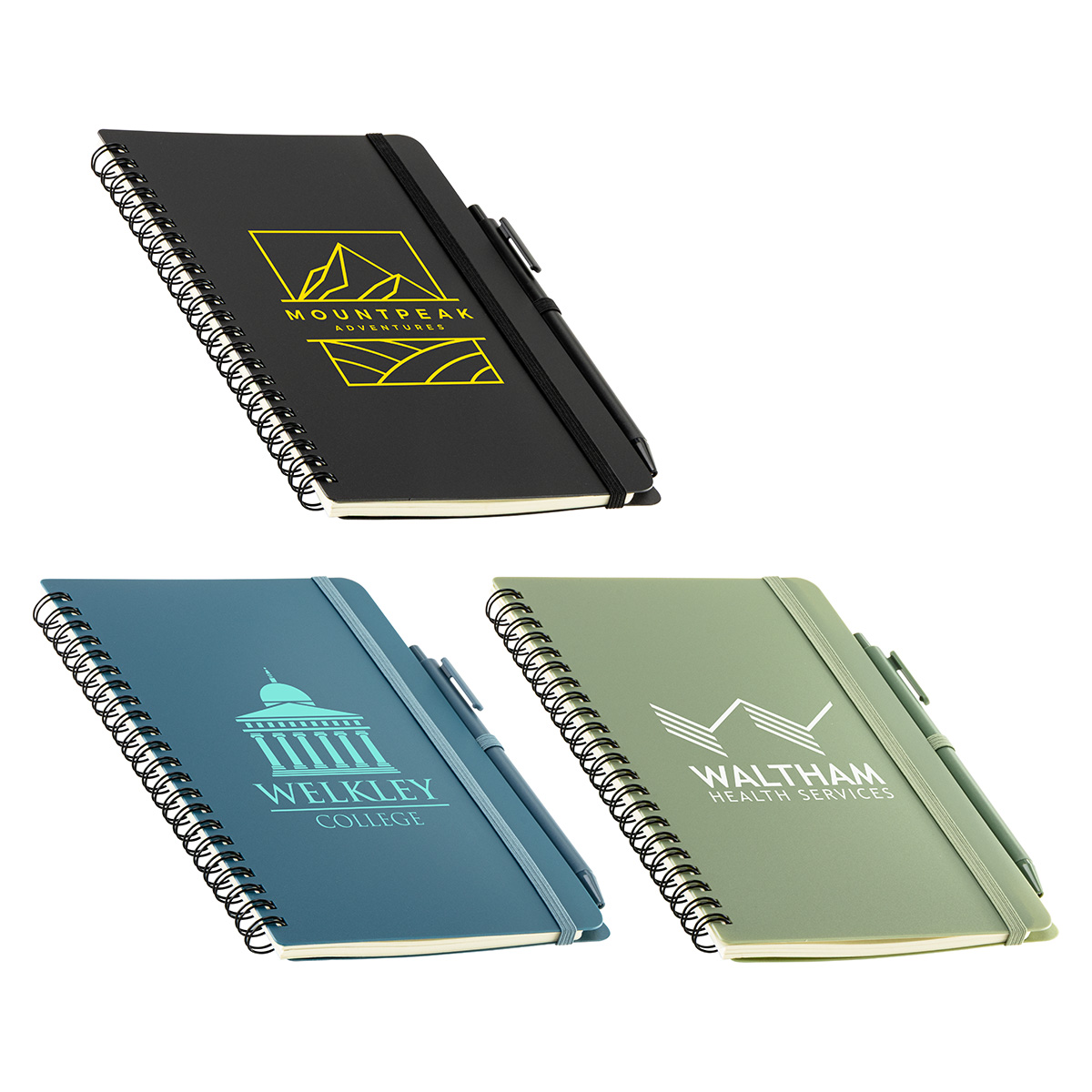 Picture of Avignon Repreve® Recycled Hardcover Spiral Notebook with Pen