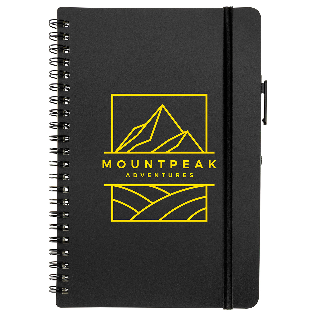 Picture of Avignon Repreve® Recycled Hardcover Spiral Notebook with Pen