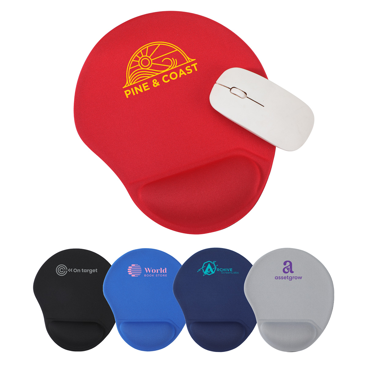 Picture of Wave Non-Slip Mouse Pad with Gel Wrist Rest