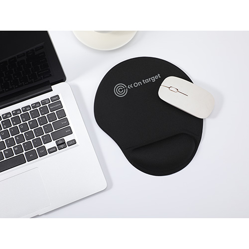 Picture of Wave Non-Slip Mouse Pad with Gel Wrist Rest