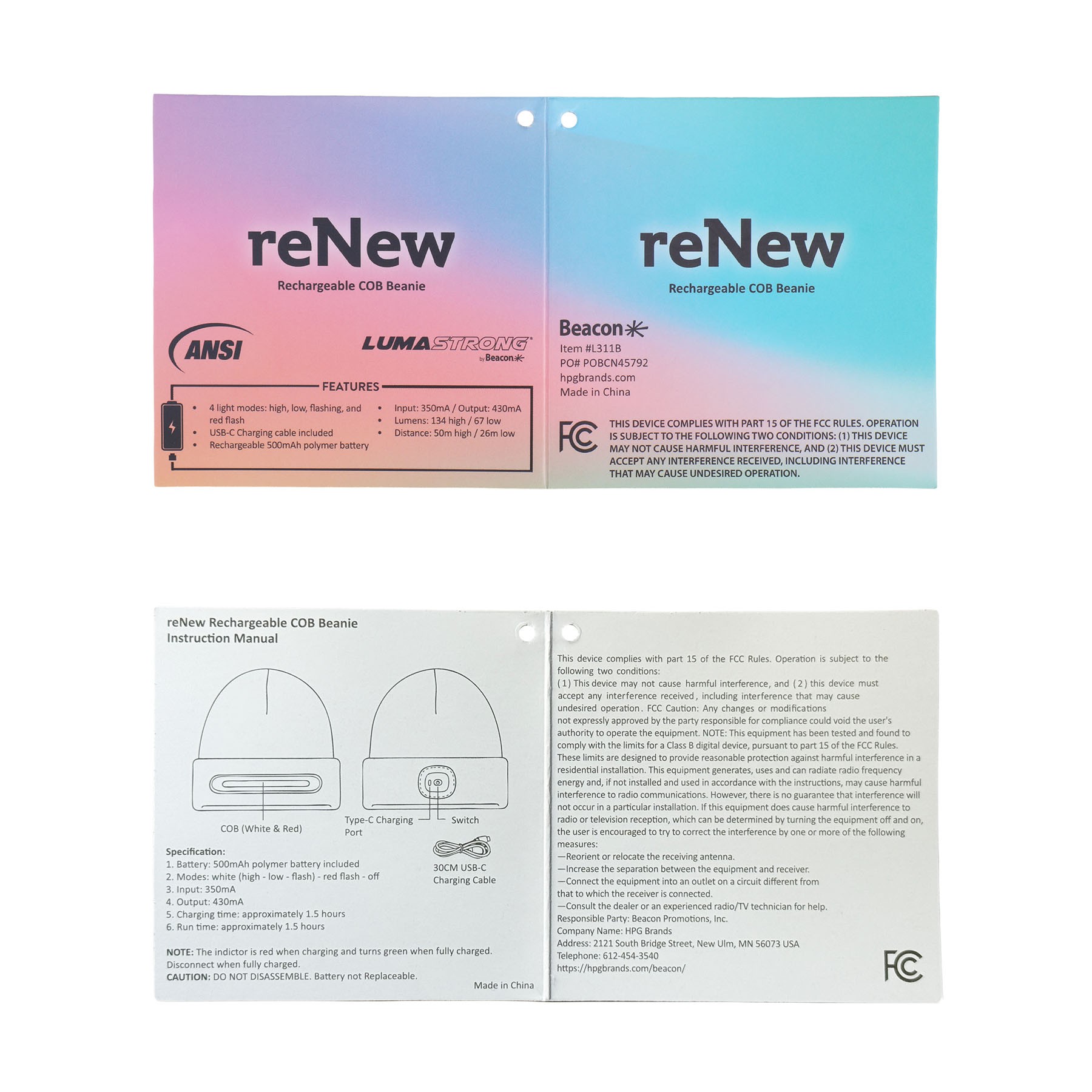 Picture of Renew Rechargeable COB Beanie
