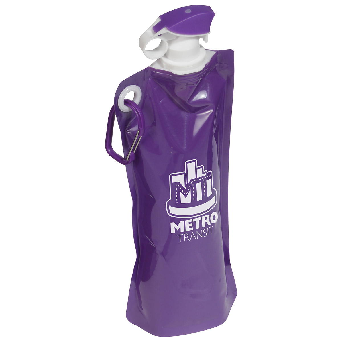 Picture of Flip Top Foldable Water Bottle with Carabiner
