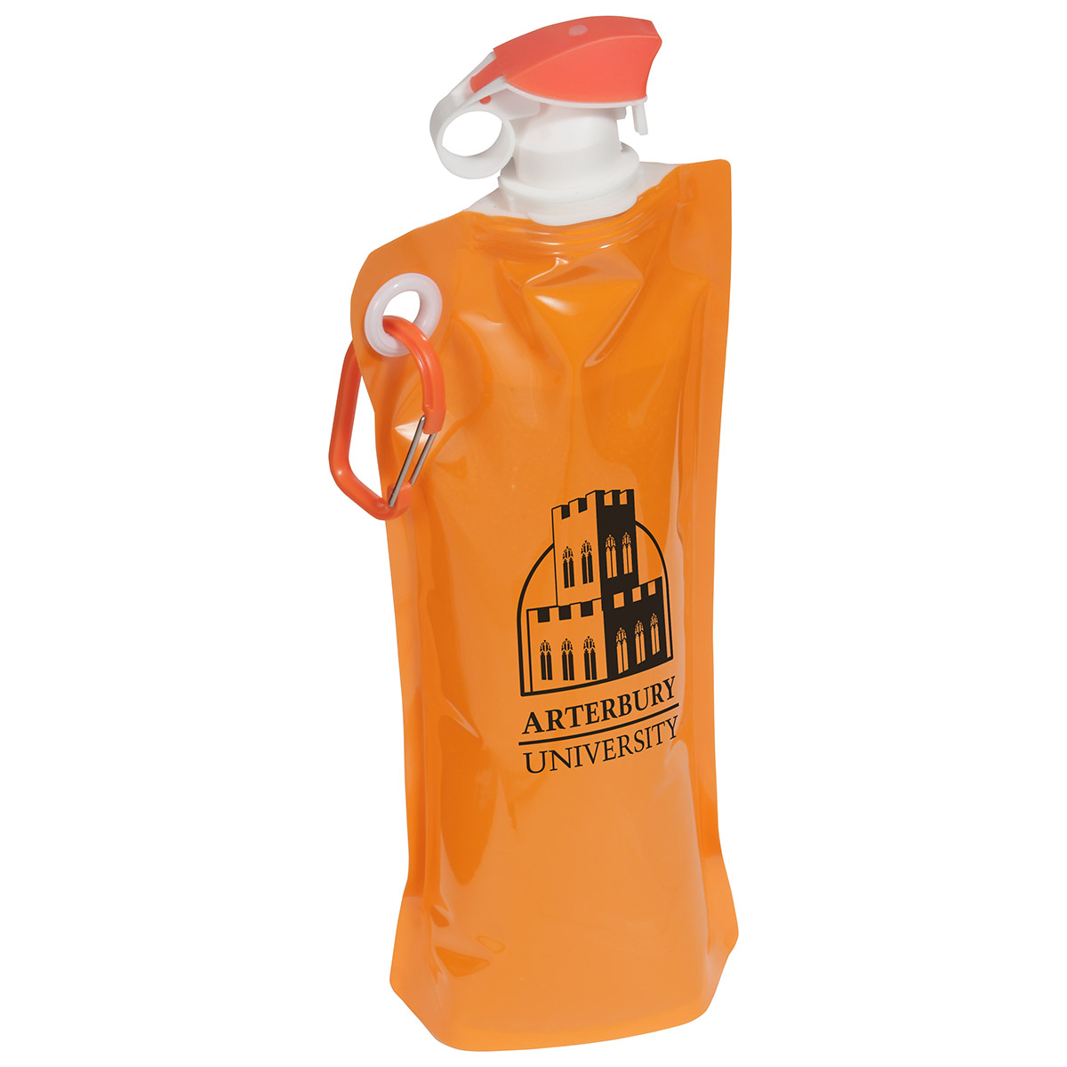 Picture of Flip Top Foldable Water Bottle with Carabiner