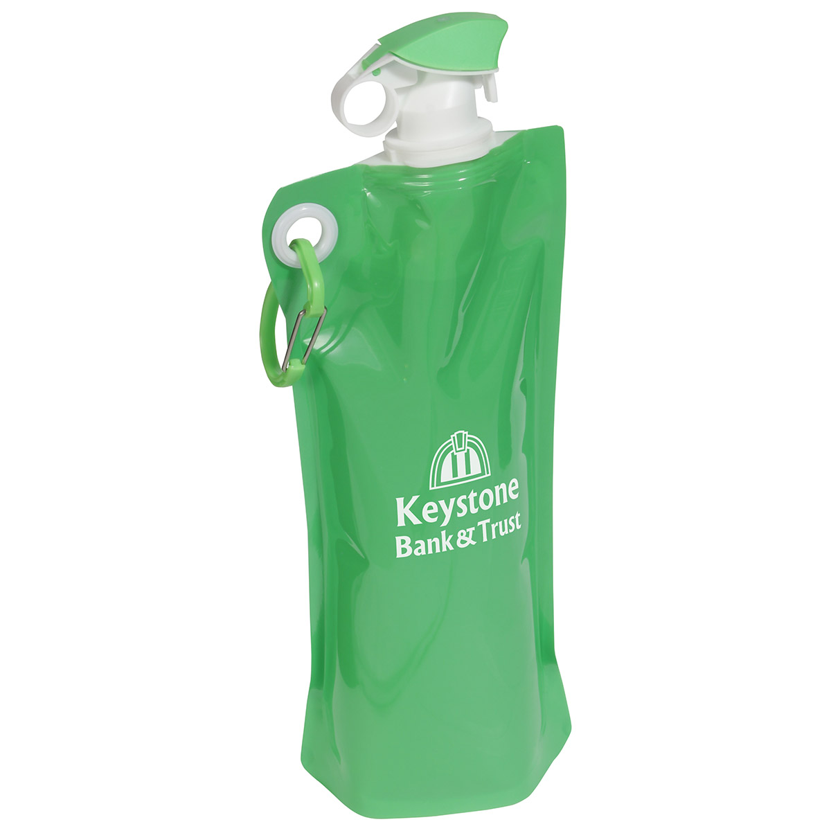 Picture of Flip Top Foldable Water Bottle with Carabiner