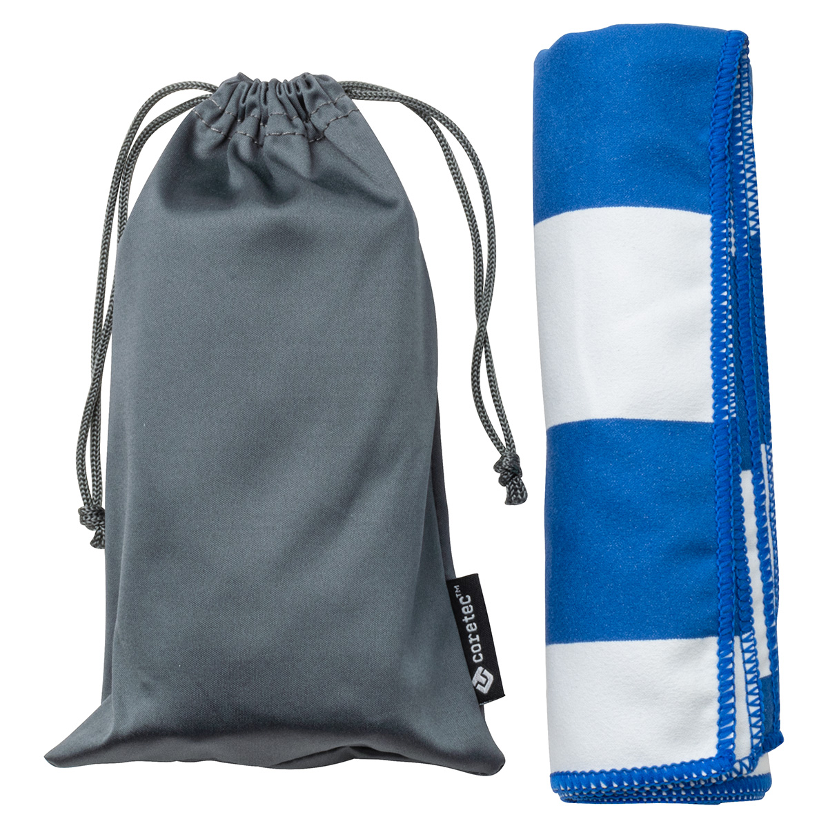 Picture of Fairway 15" x 30" Striped Microfiber Sports Towel with Carrying Pouch