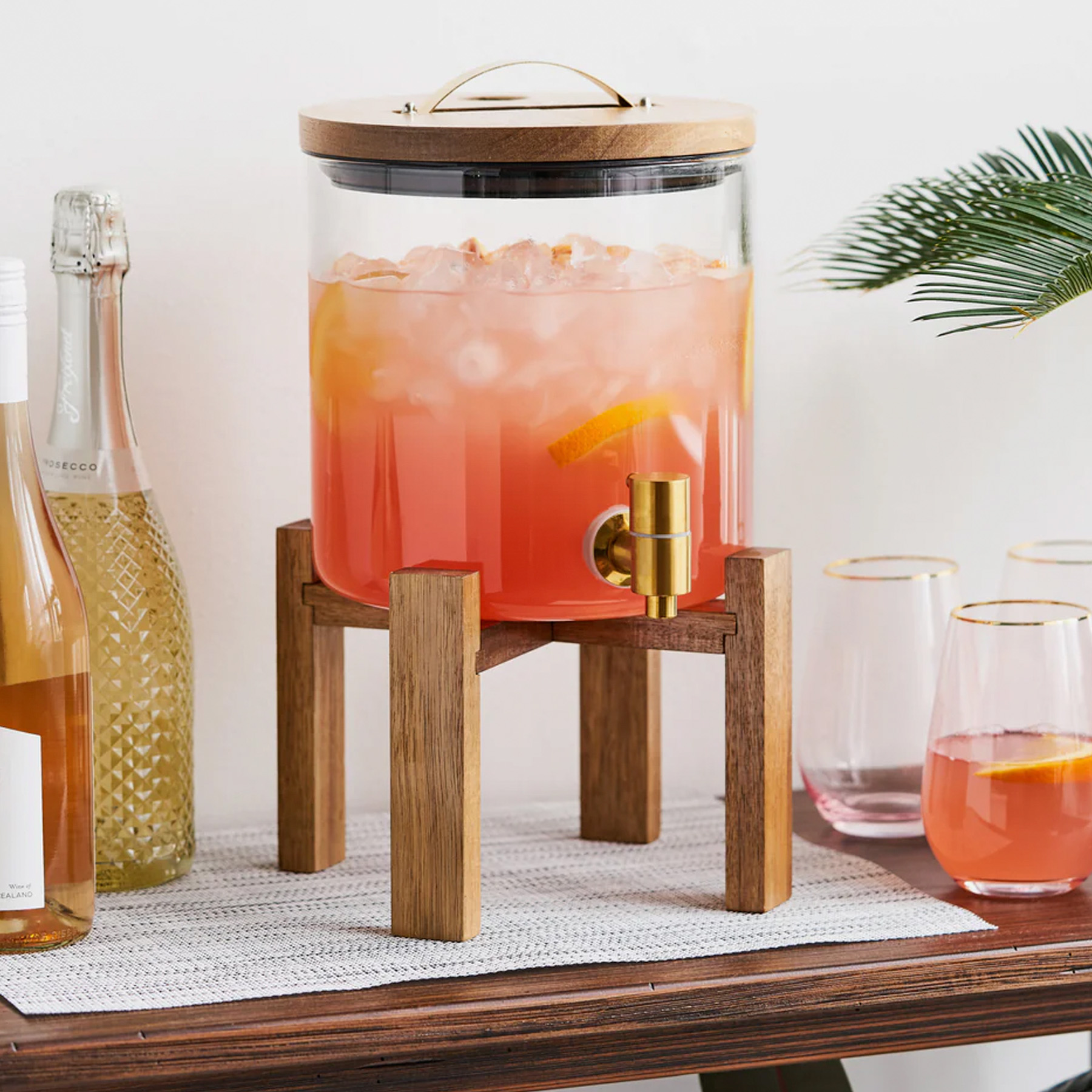 Picture of Twine Modern Manor Wood & Glass Drink Dispenser