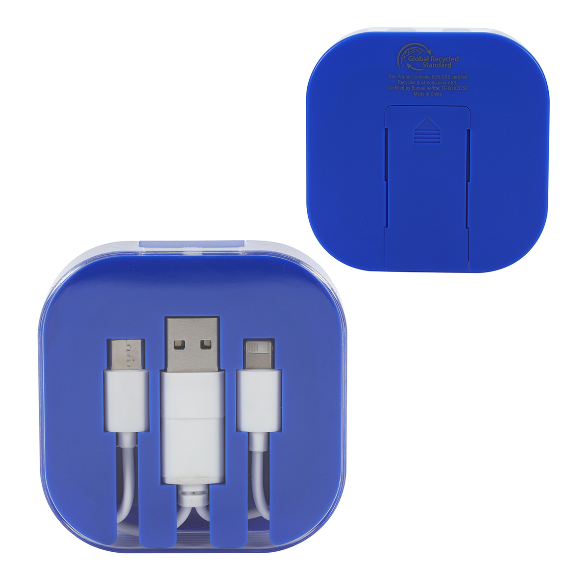 Picture of Tetra 4-in-1 Charging Cable With Recycled ABS Case & Built-In Phone Stand